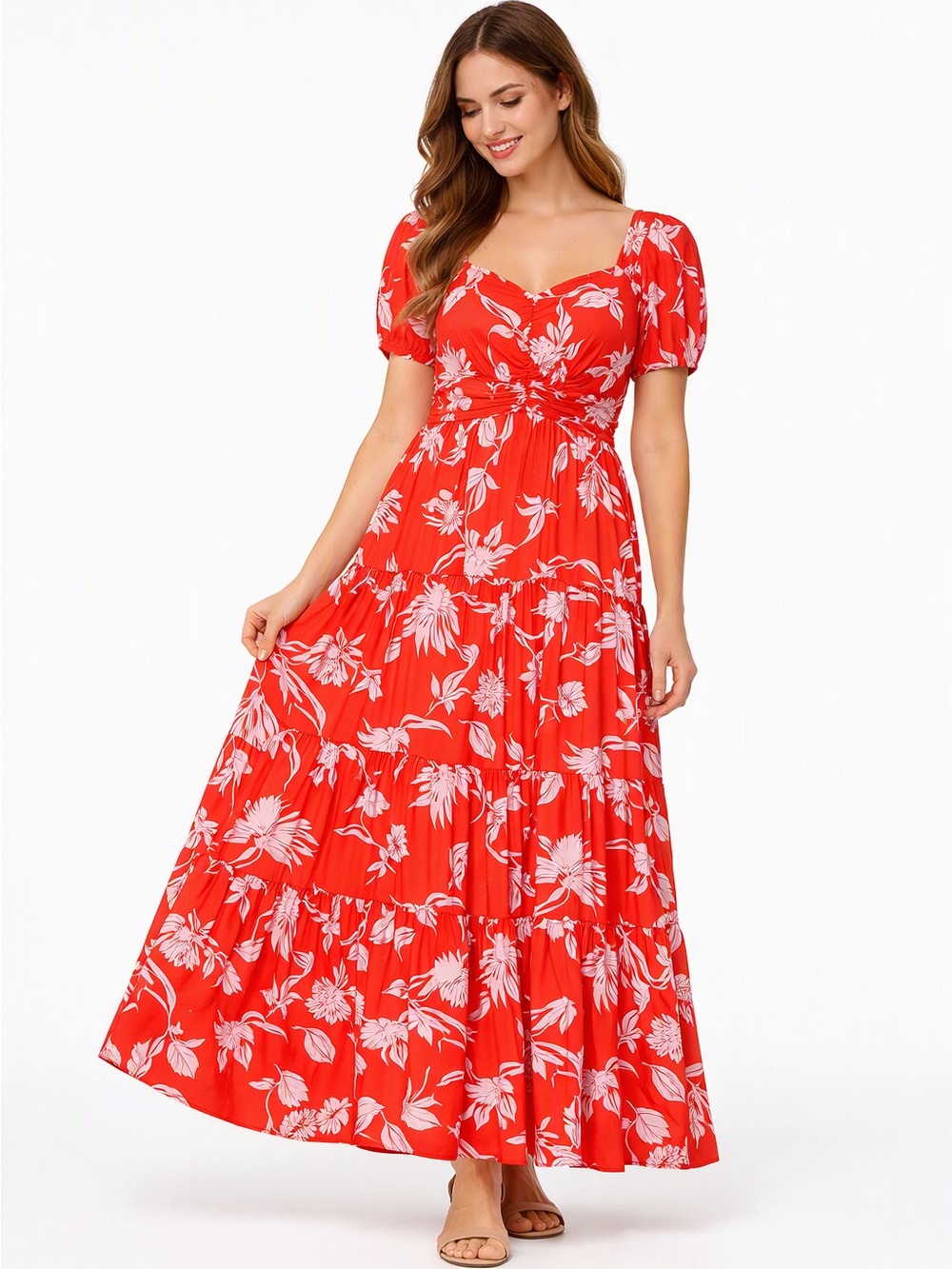 Red Floral Maxi Dress